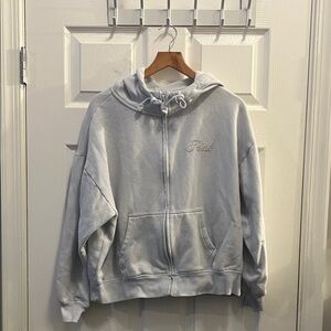 PINK Victoria's Secret Pale Blue Zip-Up Hoodie